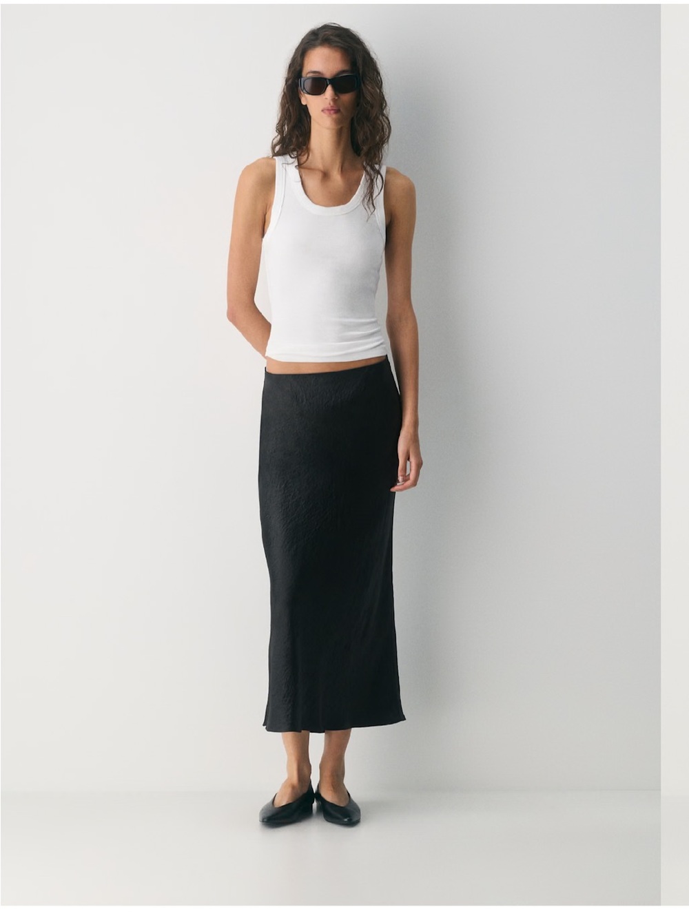 Aritzia Black Maxi Slip Skirt